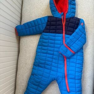Blue and Red Kids One Piece Snowsuit
